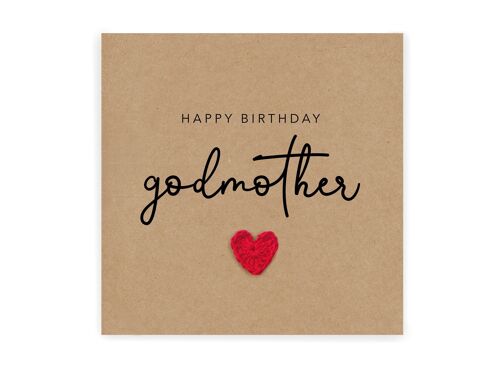 Happy Birthday Godmother, Simple Birthday Card for Godmother, Godmother Birthday Card from goddaughter Godson Birthday Card, To recipient (SKU: BD049B)