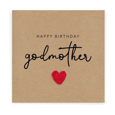 Happy Birthday Godmother, Simple Birthday Card for Godmother, Godmother Birthday Card from goddaughter Godson Birthday Card, To recipient (SKU: BD049B)