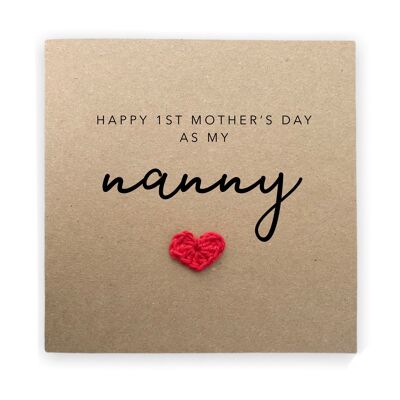 Nanny First Mothers Day Card, Happy First Mothers Day Card für Oma, Mothers Day Card for Oma, Oma Mothers Day Card, First Nan (SKU: MD10 B)