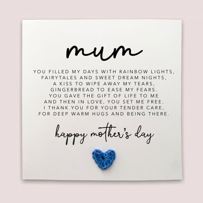 Tarjeta de poema de mamá, impresión del día de la madre, linda tarjeta del día de la madre, tarjeta de poema, tarjeta especial del día de la madre, de la hija, poema, tarjeta del día de la madre para mamá (SKU: MD8 W)