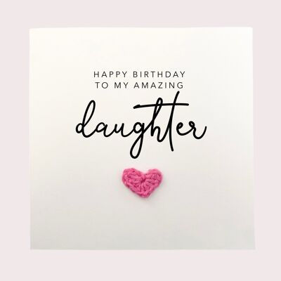 Tarjeta de cumpleaños simple para hija, tarjeta de cumpleaños para hija, tarjeta de amor para hija, feliz cumpleaños para hija, feliz cumpleaños increíble (SKU: BD122W)