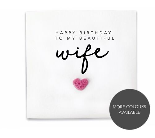 Birthday Card For Wife, Happy Birthday Card, Happy Birthday To My Beautiful Wife, Wife Birthday Card, Happy Birthday Wife, Wife Birthday (SKU: BD193W)