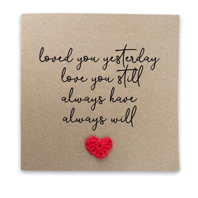 Liebeskarte, Jubiläumskarte, Valentinstagskarte Gedicht, romantische Jubiläumskarte für Ehemann, Ehefrau, Karte für Freundin, I Love You (SKU: A018B)