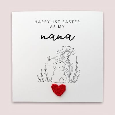 Happy 1st Easter As My Grandad, Happy Easter Card, Grandpa First Easter Card, From Baby, Bunny Card From Child, Happy Easter Card, Grandad (SKU: EC8W)