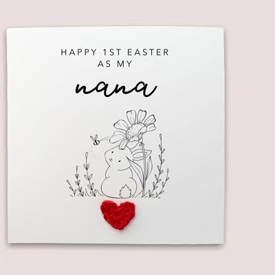 Happy 1st Easter As My Grandad, Happy Easter Card, Grandpa First Easter Card, From Baby, Bunny Card From Child, Happy Easter Card, Grandad (SKU: EC8W)