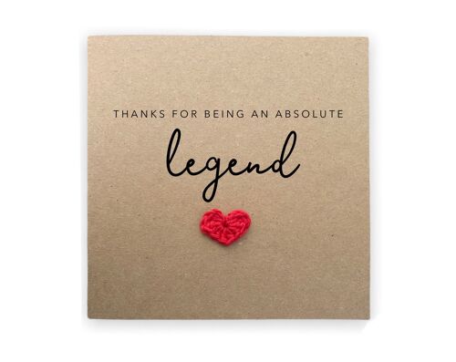 Funny Thank You Card, Thanks For Being An Absolute Legend Thank You Card, Thank You Card For Best Friend, Joke Card, Funny Card (SKU: TY011B)