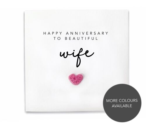 Simple Personalised Happy Anniversary Wedding Card  - Card for wife -  Card from husband - Send to recipient (SKU: A044W)