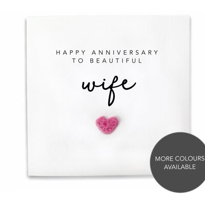 Einfache personalisierte Hochzeitskarte zum Jahrestag – Karte für Ehefrau – Karte vom Ehemann – an Empfänger senden (SKU: A044W)