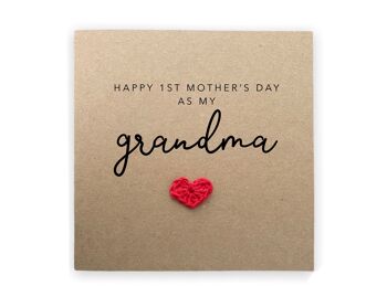 Grand-mère première carte de fête des mères, bonne première carte de fête des mères pour grand-mère, carte de fête des mères pour grand-mère, grand-mère carte de fête des mères, premier Gma (SKU : MD9 B)