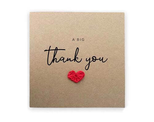 Simple Thank You Card, Little Card Big Thank You, Thankful Card, Card For Her, Teacher Card, Key Worker Card, Thank You Greeting Card (SKU: TY006B)