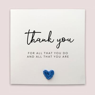 Thank You Card For Special Friend, Mum, Thankful Greeting Card, Thank You Card For Keyworker, Teacher, Bestie, Appreciation Card (SKU: TY007W)