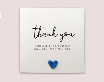 Carte de remerciement pour un ami spécial, maman, carte de vœux reconnaissante, carte de remerciement pour Keyworker, enseignant, Bestie, carte d'appréciation (SKU : TY007W)