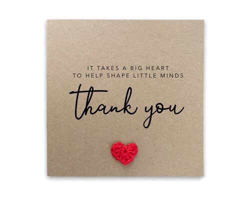 Thank You Teacher Card, Thank You Nursery Card, School Teacher, Classroom Assistant, Thank You Greeting Card, Thank you teacher card (SKU: TY008B)