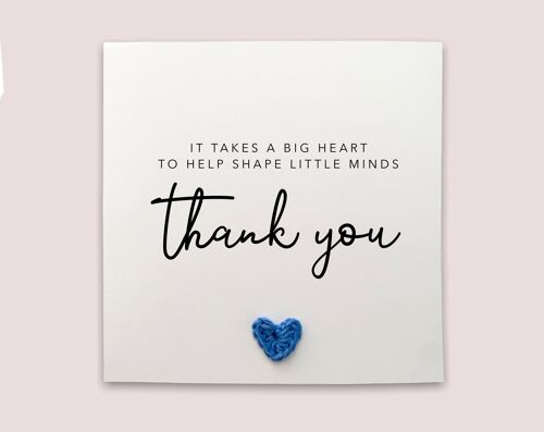 Thank You Teacher Card, Thank You Nursery Card, School Teacher, Classroom Assistant, Thank You Greeting Card, Thank you teacher card (SKU: TY008W)