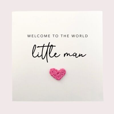 Carte de nouveau bébé garçon, carte de nouveau bébé, carte de bienvenue dans le monde, carte de bébé petit homme, carte de nouveau-né, carte de nouveaux parents, carte de nouvelle arrivée, bébé (SKU: NB063W)