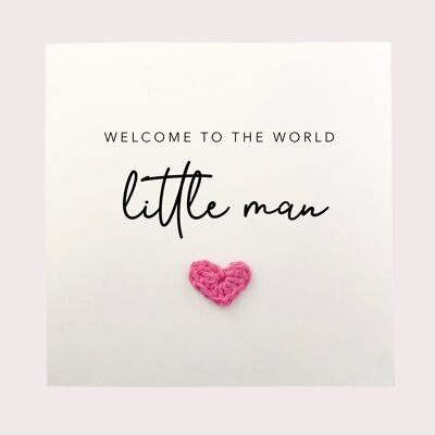 New Baby Boy Card, New Baby Card, Welcome To The World Card, Little Man Baby Card, New Born Card, New Parents Card, New Arrival Card, Baby (SKU: NB063W)