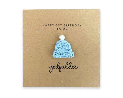 Happy Birthday Godfather, 1st Birthday, Godfather Birthday, First Birthday,  Birthday Godfather, Card from Baby Goddaughter Godson Birthday (SKU: BD256B)