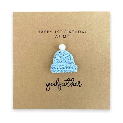 Happy Birthday Godfather, 1st Birthday, Godfather Birthday, First Birthday,  Birthday Godfather, Card from Baby Goddaughter Godson Birthday (SKU: BD256B)