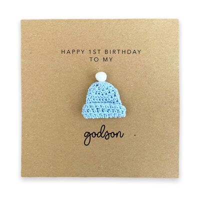 Happy 1st Birthday As My Godson, Godson Birthday, Happy Birthday Godson, Birthday, Birthday Card Godson, 1st Birthday (SKU: BD254B)