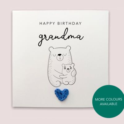 Carte de grand-mère joyeux anniversaire - Carte d'anniversaire pour nounou anniversaire de bébé fils fille petit-fils petite-fille ours carte - Envoyer au destinataire (SKU : BD207W)