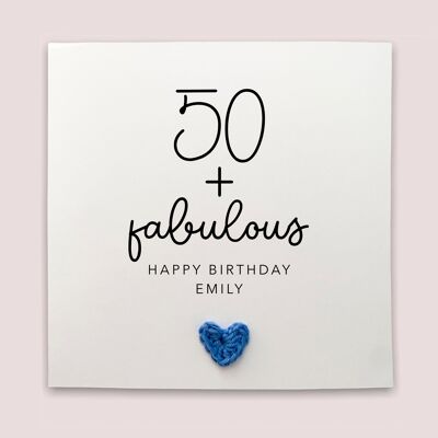Personalised 50th Birthday Card, Fabulous And 50 Birthday Card, 50th Birthday Card For Her, Fabulous And Forty, Fabulous At 50, Birthday (SKU: BD48W)