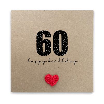 Tarjeta de cumpleaños número 60 abuelo, tarjeta de cumpleaños para hombres, tarjeta de cumpleaños simple, 60, 60, sesenta, tarjeta de feliz cumpleaños, Nan, mamá, papá, tarjeta de cumpleaños (SKU: BD235B)