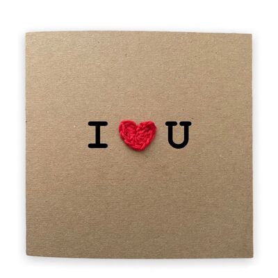Simple I love you Valentines Wedding Card  - Card for girlfriend boyfriend  -  Card from husband to say I love you - Send to recipient (SKU: A048B)