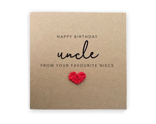 Happy Birthday Uncle, Birthday Card, Funny Uncle Birthday Card from Niece, Uncle Birthday Card, Card For Uncle, Simple Uncle Birthday Card (SKU: BD250B)
