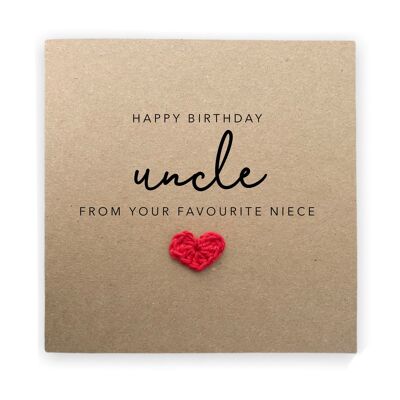 Feliz cumpleaños tío, tarjeta de cumpleaños, tarjeta de cumpleaños divertida del tío de la sobrina, tarjeta de cumpleaños del tío, tarjeta para el tío, tarjeta de cumpleaños del tío simple (SKU: BD250B)