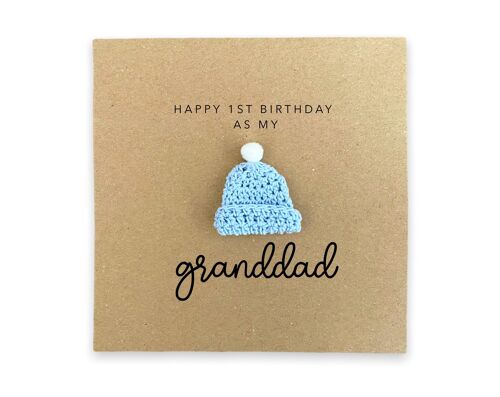 Happy 1st Birthday As My Grandad, Keepsake Birthday Card, Cute Birthday Card For Grandad From Baby, First Birthday Card, 1st Birthday (SKU: BD248B)