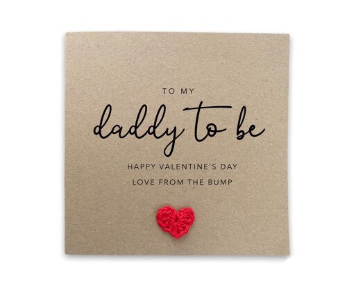 Daddy To Be Valentines Card, For My Daddy To Be, Valentines Day Card For Him, Pregnancy Valentine Card, Dad To Be Card From The Bump, Baby (SKU: VD13B)