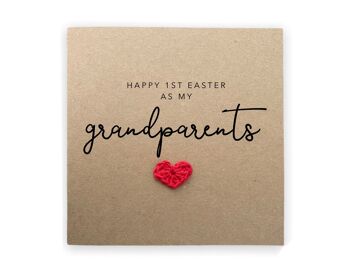 Joyeuses 1ères Pâques comme mes grands-parents, carte de Joyeuses Pâques, carte de Pâques des grands-parents, du bébé, carte de l'enfant, carte de Joyeuses Pâques (SKU : EC15B)