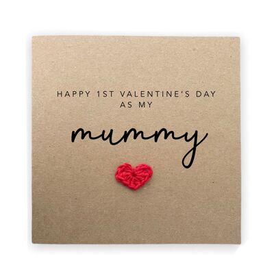 Biglietto di auguri per il 1° San Valentino della mamma, Biglietto di auguri per il primo San Valentino felice per la mamma, Biglietto di San Valentino per la mamma, Regalo di San Valentino felice per la mamma, dal bambino (SKU: VD1B)