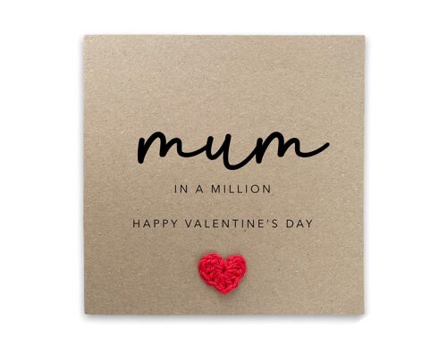 Special Mum Valentines Day Card, Mum In A Million Card, Valentine Card Mum, For Mum, Mum Valentines Card, Mummy Valentines Card, Love Mum (SKU: VD4B)