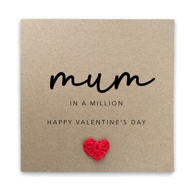 Biglietto speciale per la mamma di San Valentino, Biglietto di auguri per la mamma in un milione, Biglietto di San Valentino per mamma, Biglietto di San Valentino per mamma, Biglietto di San Valentino con mamma, Love Mum (SKU: VD4B)