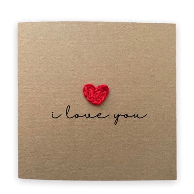 Simple I love you Valentines Wedding Card  - Card for girlfriend boyfriend  -  Card from husband to say I love you - Send to recipient (SKU: A003B)