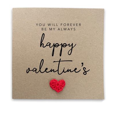 You Will Forever be my Always Valentines Day Card, Happy Valentines Day Card for Him, Cute Valentines Day Card for Her, Romantic Card (SKU: VD8B)