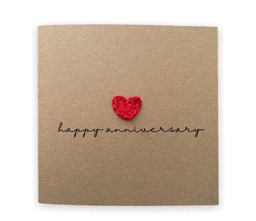 Simple Personalised Happy Anniversary Wedding Card  - Card for wife -  Card from husband - Send to recipient (SKU: A004B)