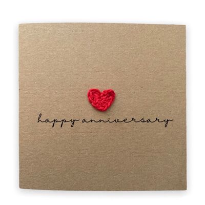 Simple Personalised Happy Anniversary Wedding Card  - Card for wife -  Card from husband - Send to recipient (SKU: A004B)