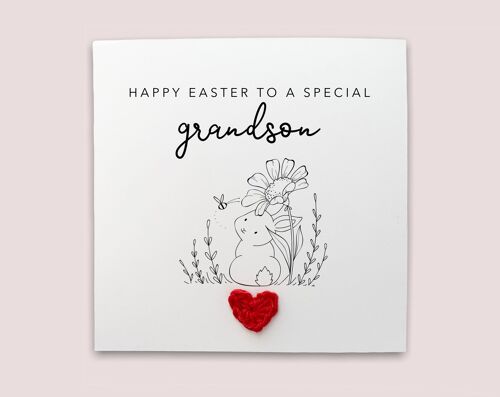 Happy Easter To A Special Grandson,Easter Card, Grandson Card Baby Boy Easter Card, For Grandson, Rabbit Easter Card, Grandson (SKU: EC9W)