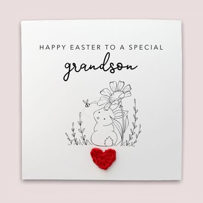 Happy Easter To A Special Grandson,Easter Card, Grandson Card Baby Boy Easter Card, For Grandson, Rabbit Easter Card, Grandson (SKU: EC9W)