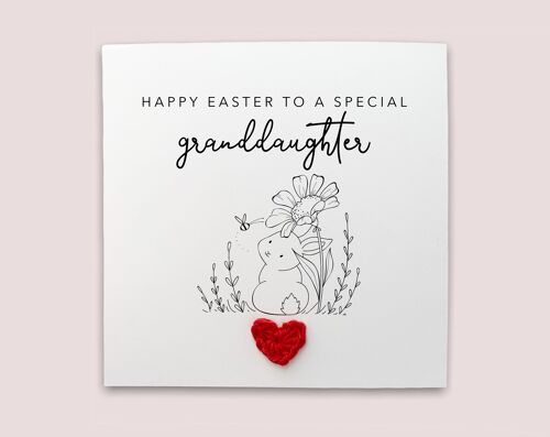 Happy Easter To A Special Granddaughter, Easter,  Baby Girl Easter Card, For Granddaughter, Rabbit Easter Card, Easter Card Granddaughter (SKU: EC10W)