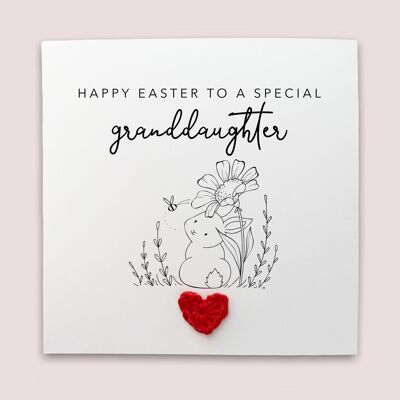 Felices Pascuas para una nieta especial, Pascua, Tarjeta de Pascua para niña, para nieta, Tarjeta de Pascua de conejo, Tarjeta de Pascua para nieta (SKU: EC10W)