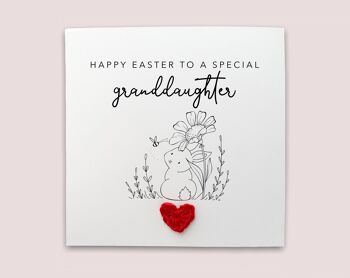 Joyeuses Pâques à une petite-fille spéciale, Pâques, carte de Pâques bébé fille, pour petite-fille, carte de Pâques lapin, petite-fille de carte de Pâques (SKU : EC10W)