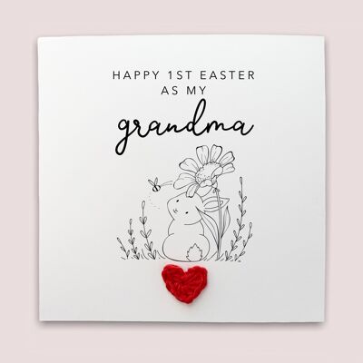Happy 1st Easter as My Grandma, Happy Easter Card, Nonna First Easter Card, From Baby, Bunny Card From Child, Happy Easter Card (SKU: EC3W)