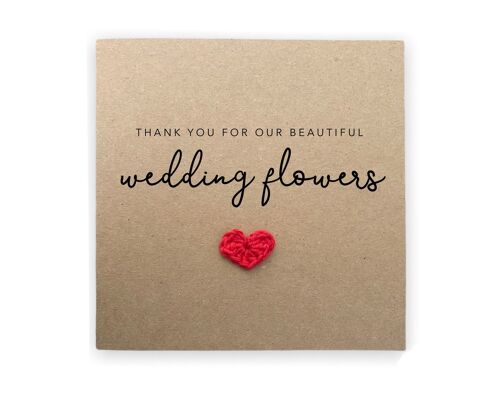 Florist Thank You Card, Wedding Thank You Card For Florist, Thank You For Our Beautiful Wedding Flowers, Simple Wedding Thank You (SKU: WC006B)