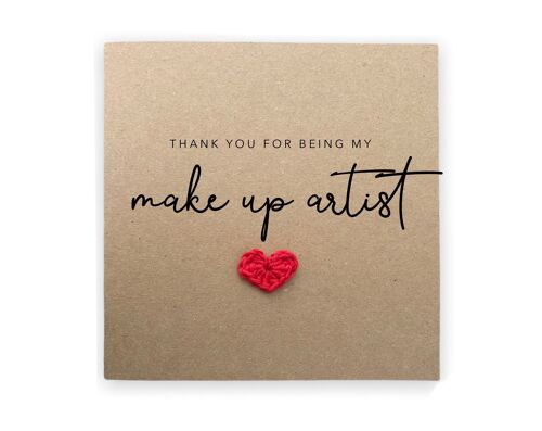 Thank You For Being My Make Up Artist, Wedding Thank You Card, Thank You For Being, Bridal Party Thank You Card, Simple Wedding Card (SKU: WC007B)