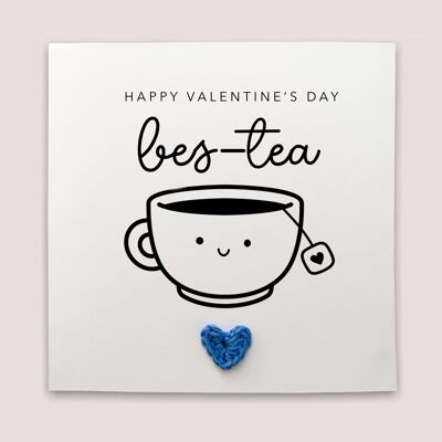 Biglietto di San Valentino per la migliore amica per lei, Biglietto di Galentines per la migliore amica, Buon San Valentino Best-Tea, Biglietto di San Valentino Bestie divertente, Bestie (SKU: VD19W)