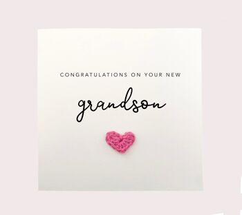 Carte de nouveau petit-fils, carte de nouveaux grands-parents, carte de bébé fille, carte de nouveau bébé, félicitations aux grands-parents, carte de nouveau-né, destinataire (SKU : NB005W)