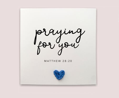 Christian Praying For Your thinking of you, Simple sympathy Card for her, Handmade Bereavement Christian Bible Verse ,Send to recipient (SKU: SC2W)